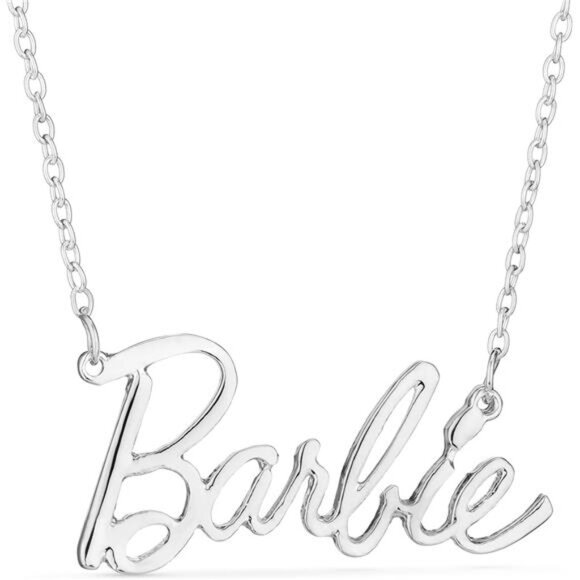 pink Barbie logo necklace for women girl pendant chain jewelry gift accessory - Picture 1 of 7